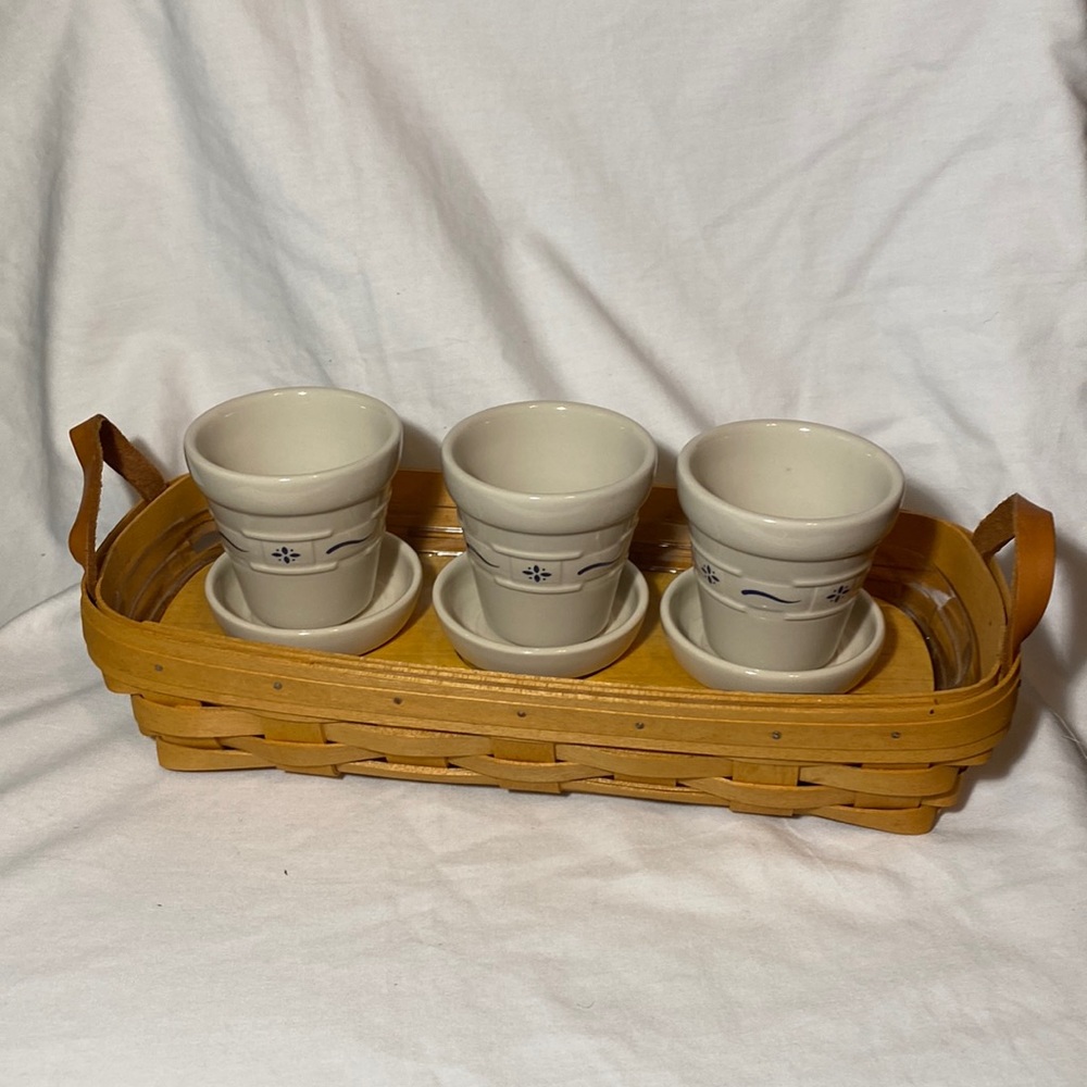 Longaberger Small Flower Pot Basket set
